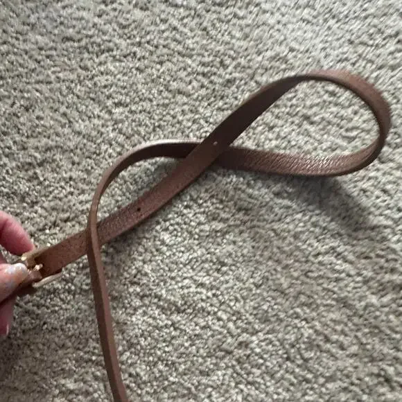 Quince Brown Italian Leather Small Crossbody Purse Bag Pebbled BROKEN ZIPPER - Picture 10 of 13